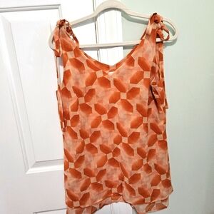 CAbi Orange Geometric Camisole Top